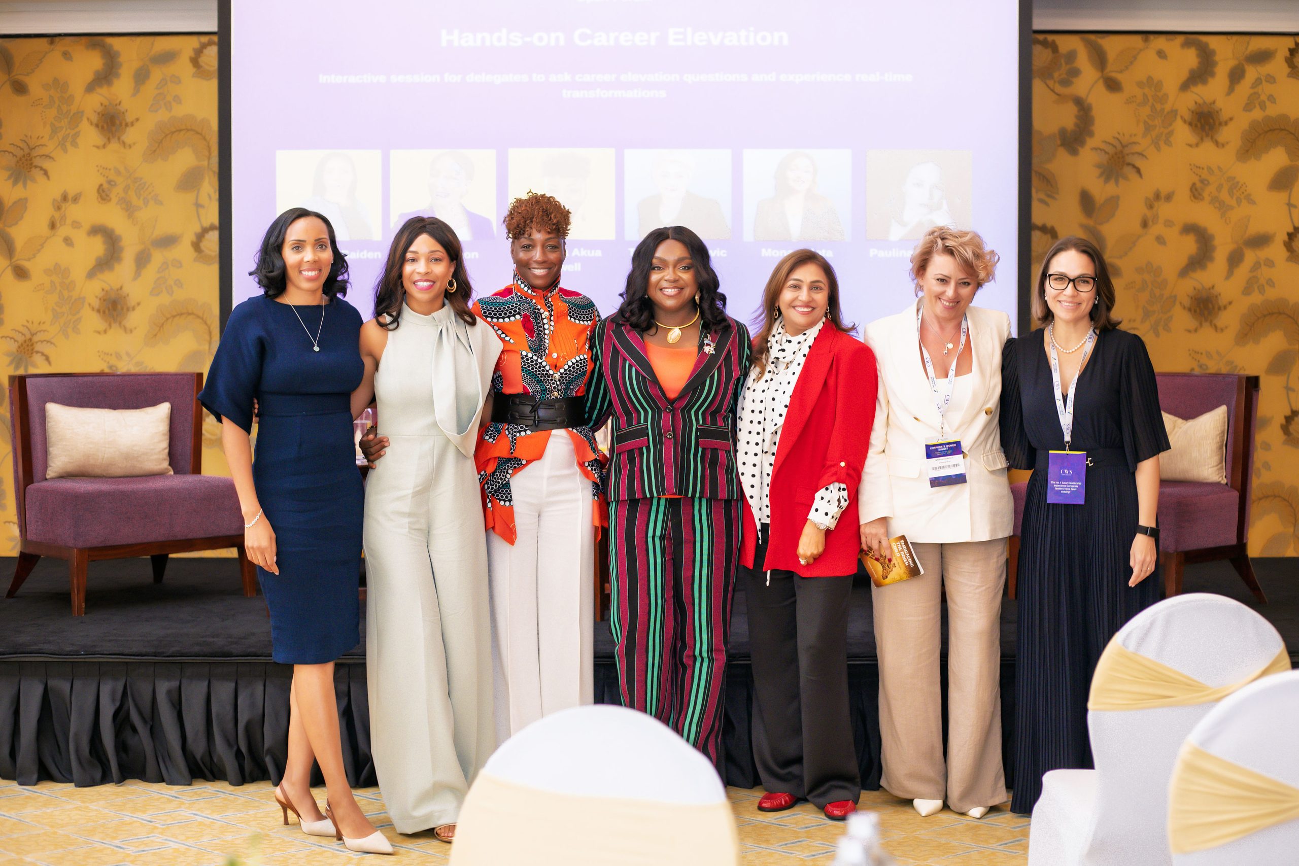 Corporate Women Summit Dubai 2026 — delegate group photograph at the Ritz-Carlton